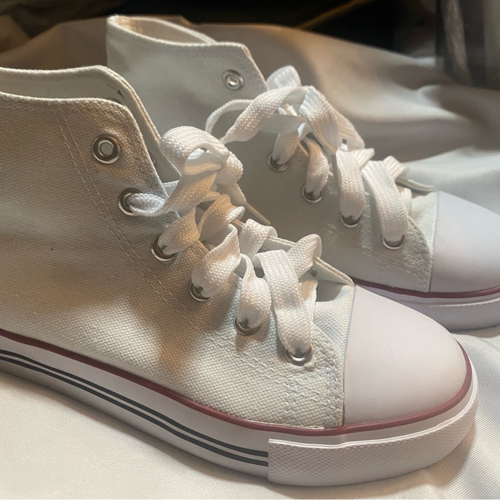 Classic White High-Top Canvas Sneakers